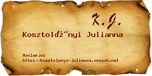 Kosztolányi Julianna névjegykártya